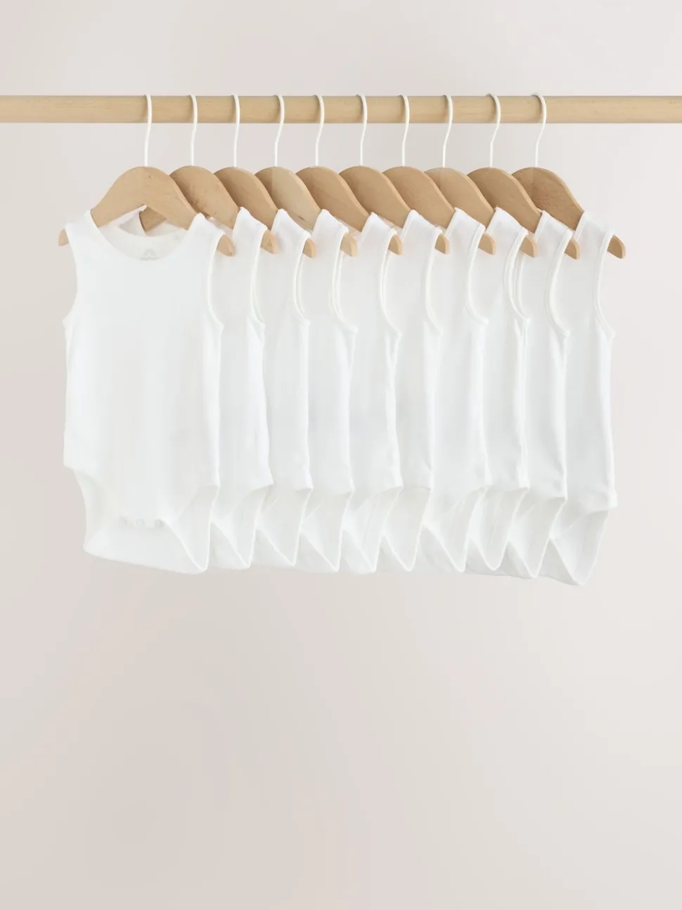 White 10 Pack Baby Vest Bodysuits