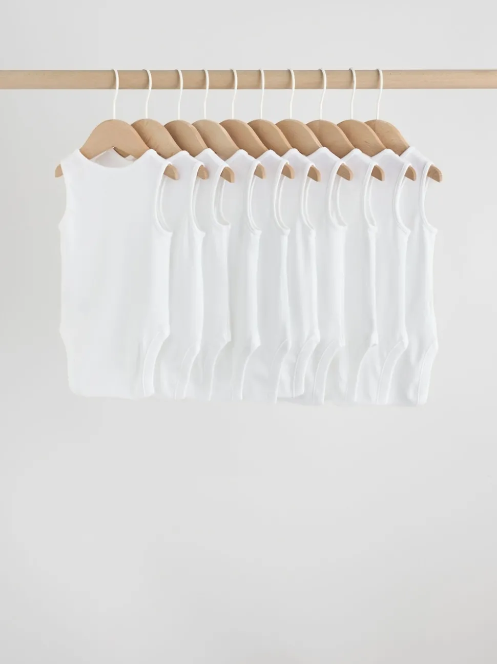 White 10 Pack Baby Vest Bodysuits
