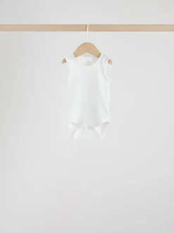 White 10 Pack Baby Vest Bodysuits