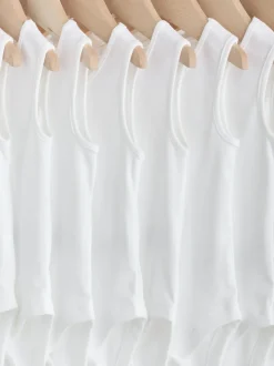 White 10 Pack Baby Vest Bodysuits