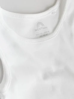 White 10 Pack Baby Vest Bodysuits