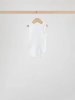 White 7 Pack Baby Vest Bodysuits