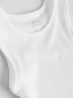 White 7 Pack Baby Vest Bodysuits