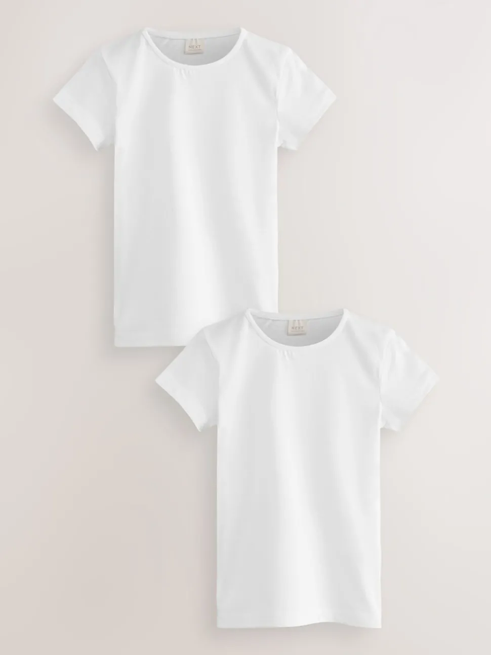 White 2 Pack 100% Cotton Gym School T-Shirts (3-16yrs)