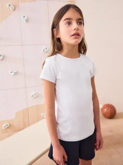 White 2 Pack 100% Cotton Gym School T-Shirts (3-16yrs)