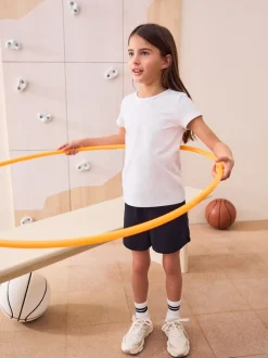 White 2 Pack 100% Cotton Gym School T-Shirts (3-16yrs)