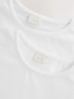 White 2 Pack 100% Cotton Gym School T-Shirts (3-16yrs)