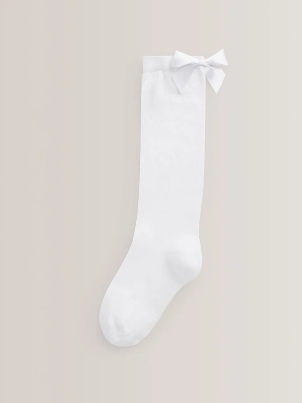 White 2 Pack Cotton Rich Bow Knee High Socks