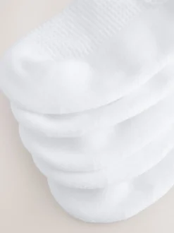White 5 Pack Cotton Rich Cushioned Soles Ruffle Trainer Socks