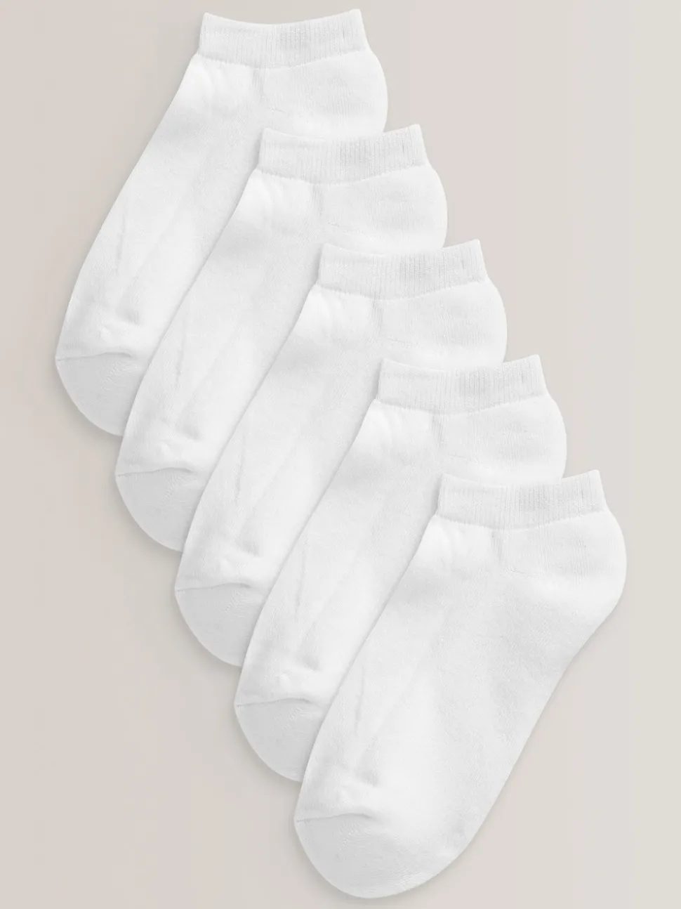 White 5 Pack Cotton Rich Cushioned Sole Trainer Socks