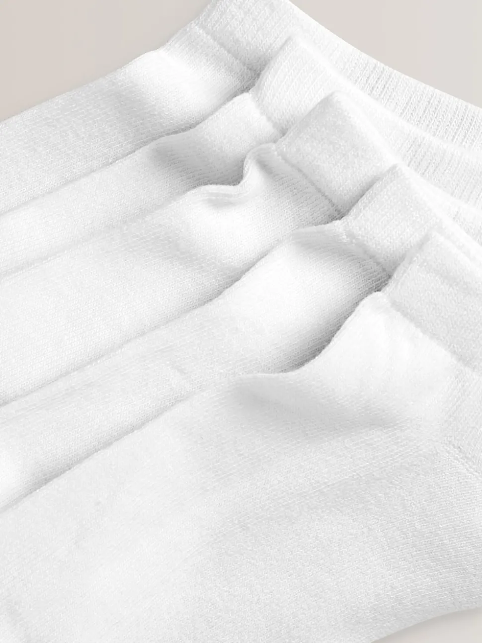 White 5 Pack Cotton Rich Cushioned Sole Trainer Socks