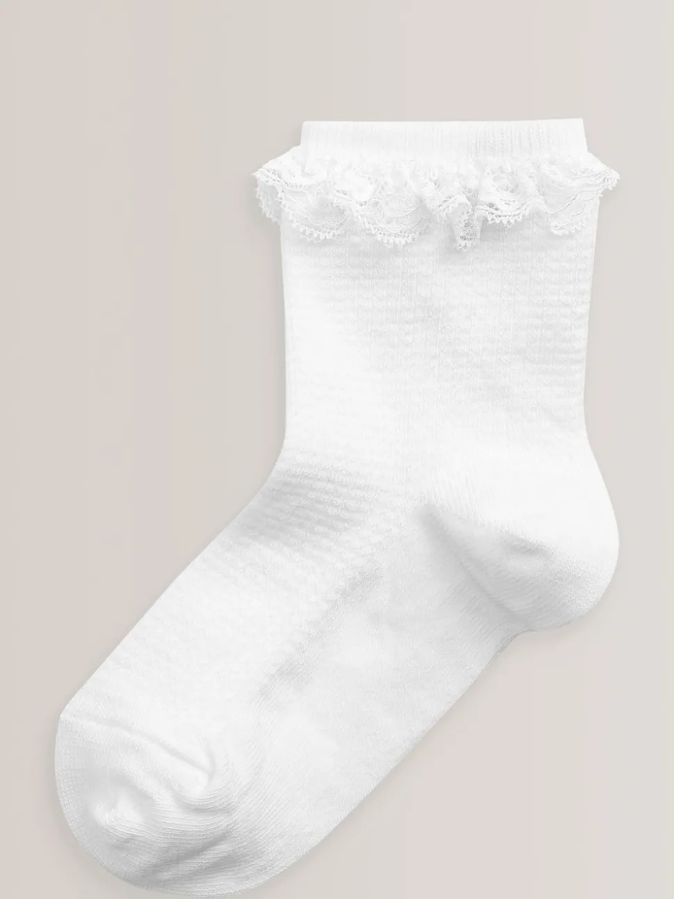 White 2 Pack Cotton Rich Ruffle Ankle Socks
