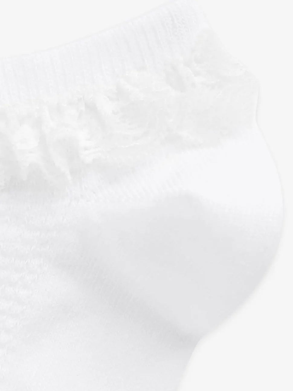 White 5 Pack Cotton Rich Ruffle Trainer Socks