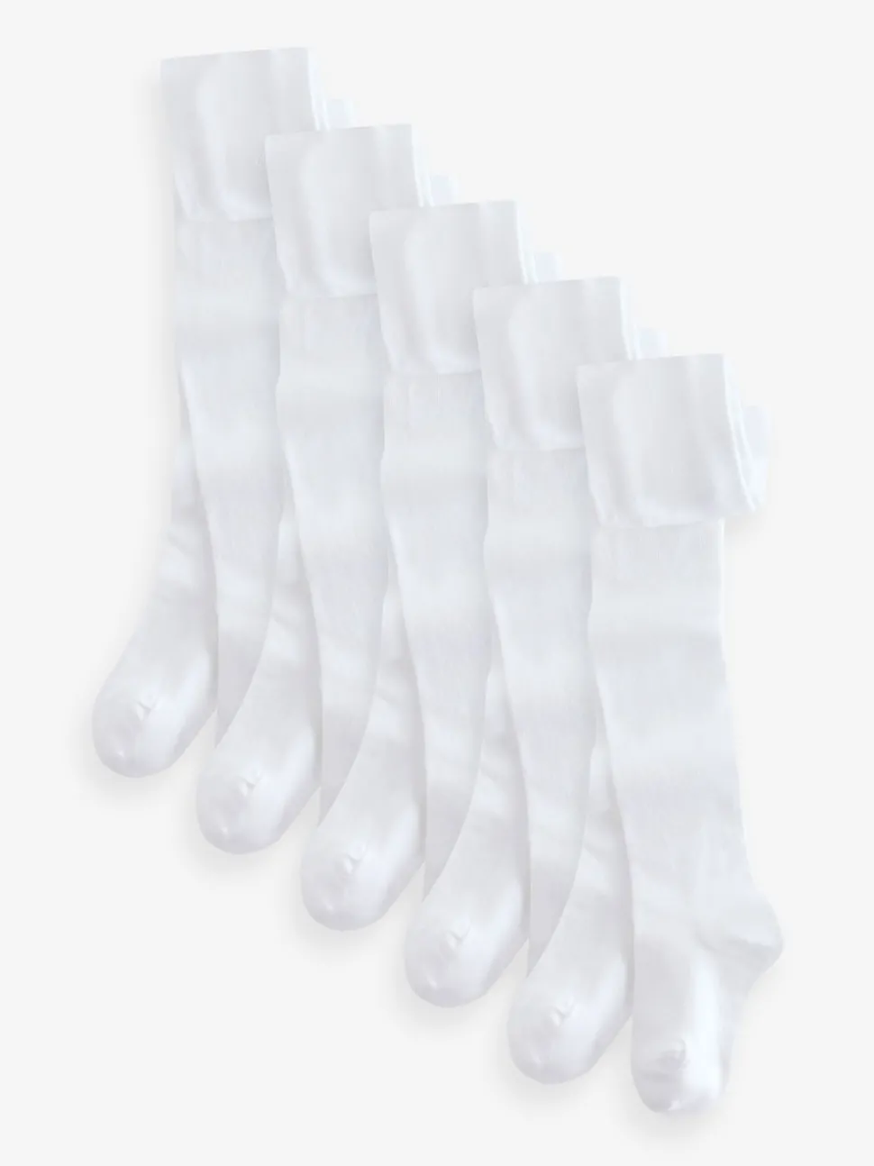 White 5 Pack Cotton Rich School Tights