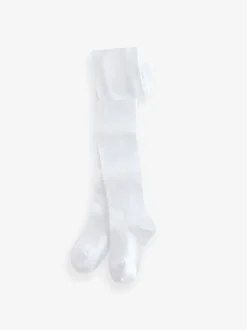 White 5 Pack Cotton Rich School Tights