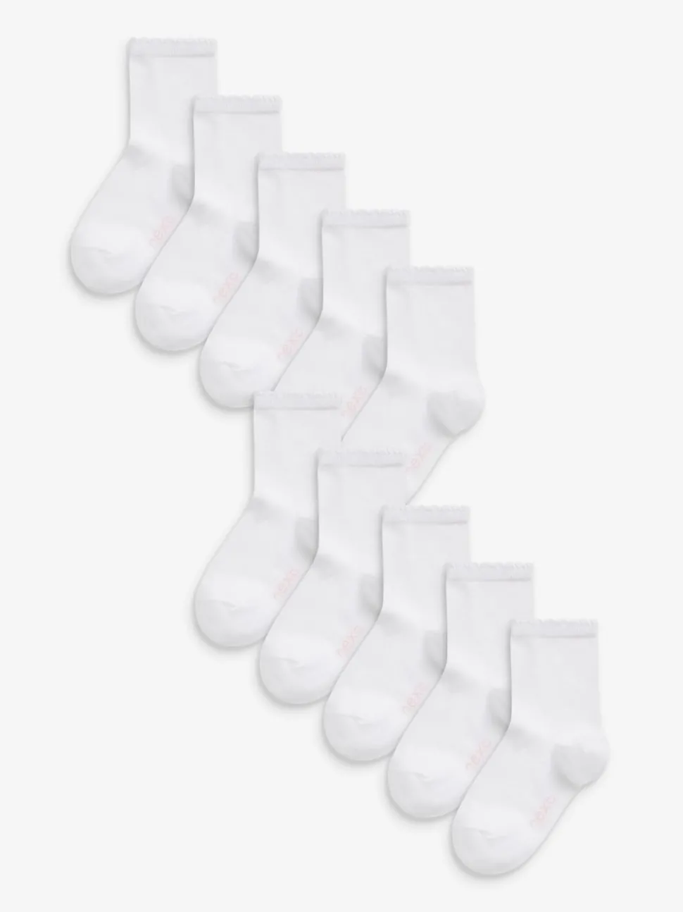 White 10 Pack Cotton Rich School Ankle Socks
