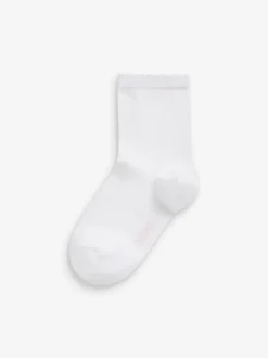 White 10 Pack Cotton Rich School Ankle Socks
