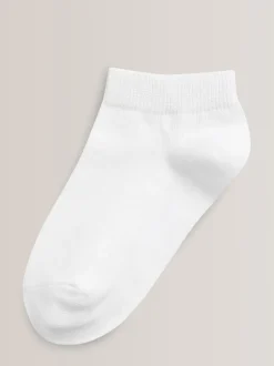White 5 Pack Cotton Rich Trainer Socks