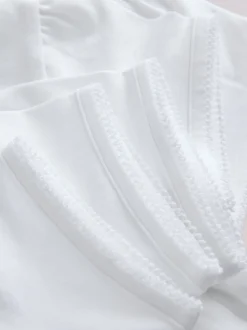 White 5 Pack Cotton Stretch Frill Collar School Polo Tops (3-16yrs)