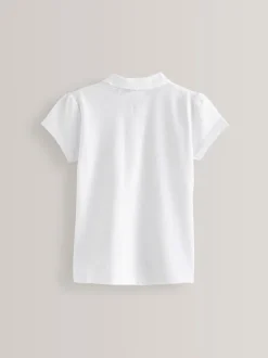 White 2 Pack 100% Cotton Zip Polo Shirts (3-16yrs)