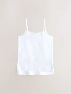 White 5 Pack Elastic Strappy Cami Vests (1.5-16yrs)