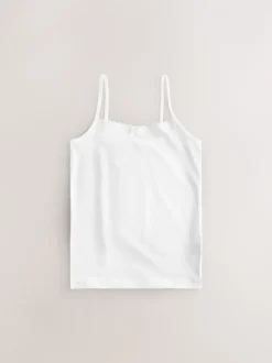 White 10 Pack Elastic Strappy Cami Vests (1.5-16yrs)