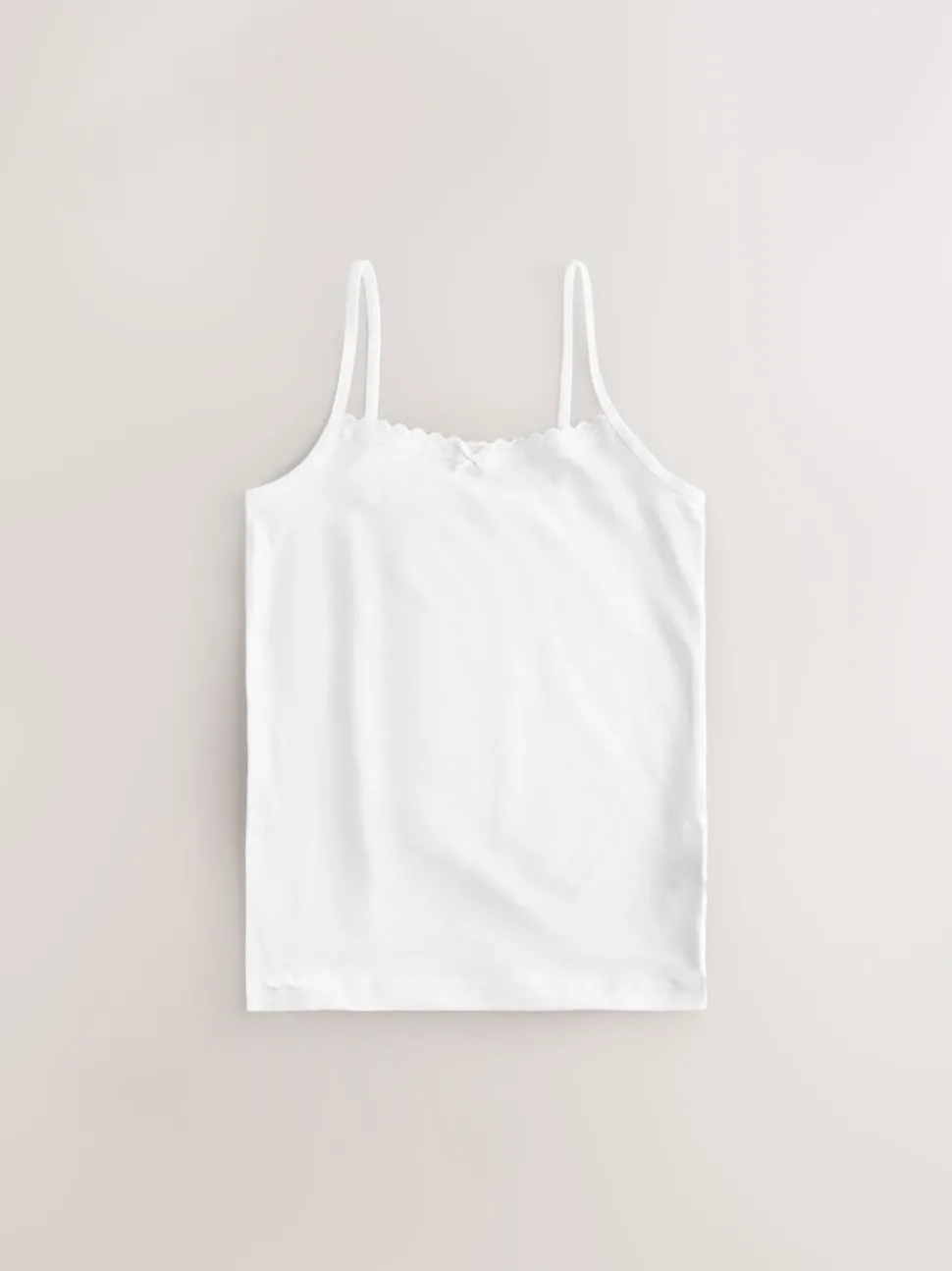 White 10 Pack Elastic Strappy Cami Vests (1.5-16yrs)