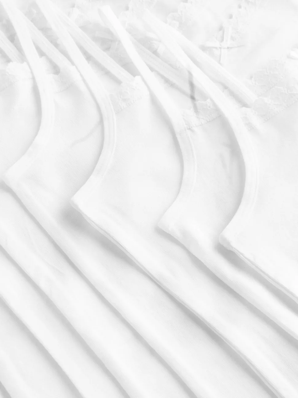 White 10 Pack Elastic Strappy Cami Vests (1.5-16yrs)