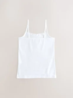 White 3 Pack Elastic Strappy Cami Vests (1.5-16yrs)