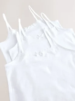 White 3 Pack Elastic Strappy Cami Vests (1.5-16yrs)