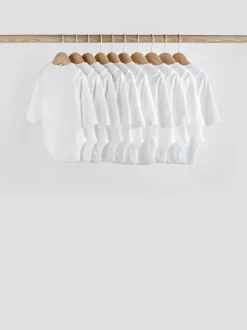 White 10 Pack Essential Baby Long Sleeve Bodysuits