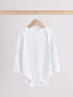 White 10 Pack Essential Baby Long Sleeve Bodysuits