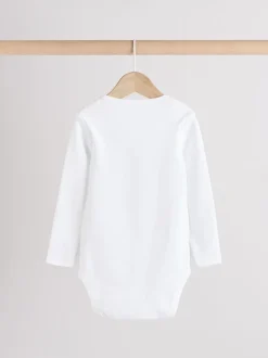 White 10 Pack Essential Baby Long Sleeve Bodysuits