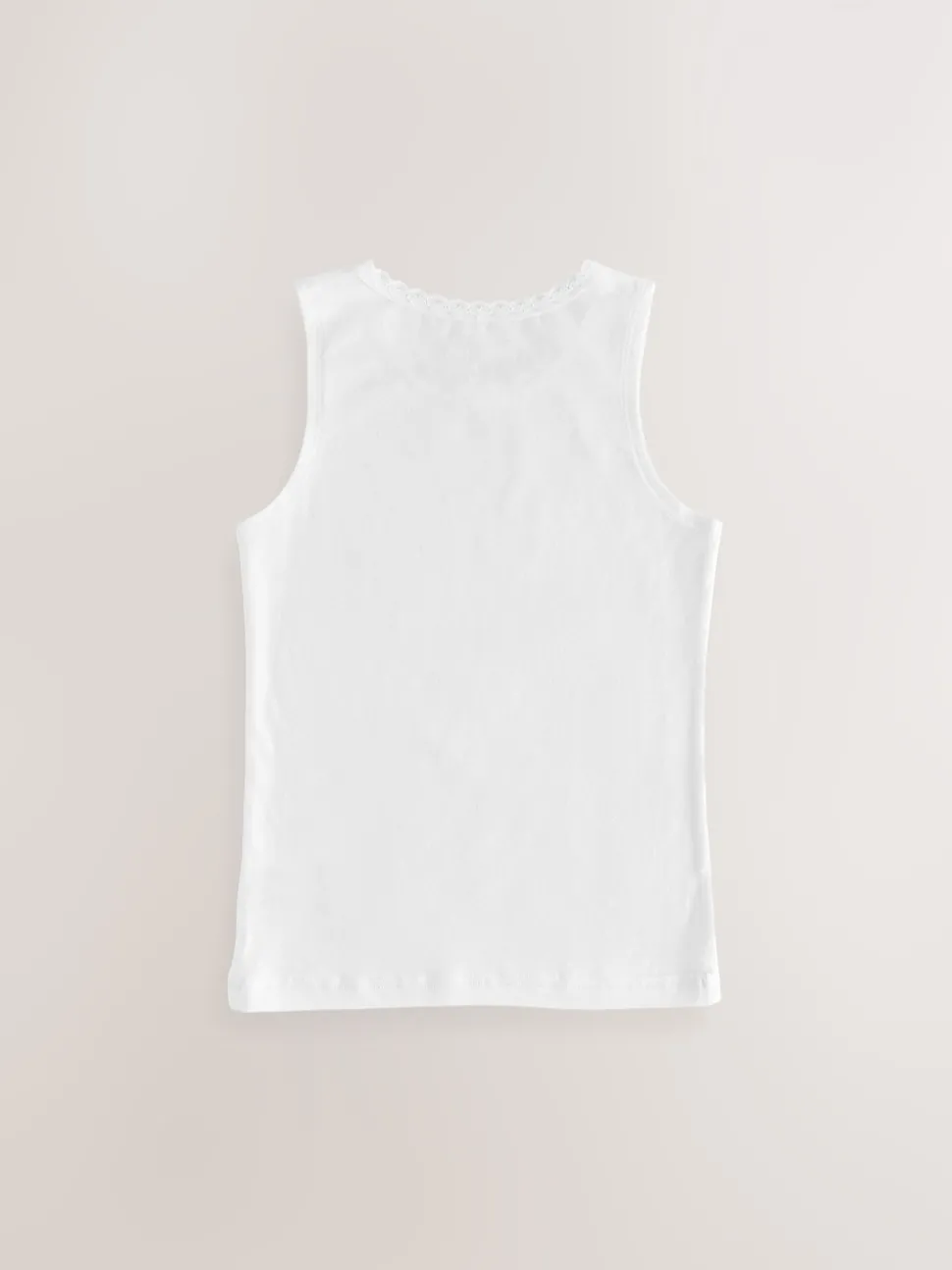 White 3 Pack Lace Trim Vest (1.5-16yrs)