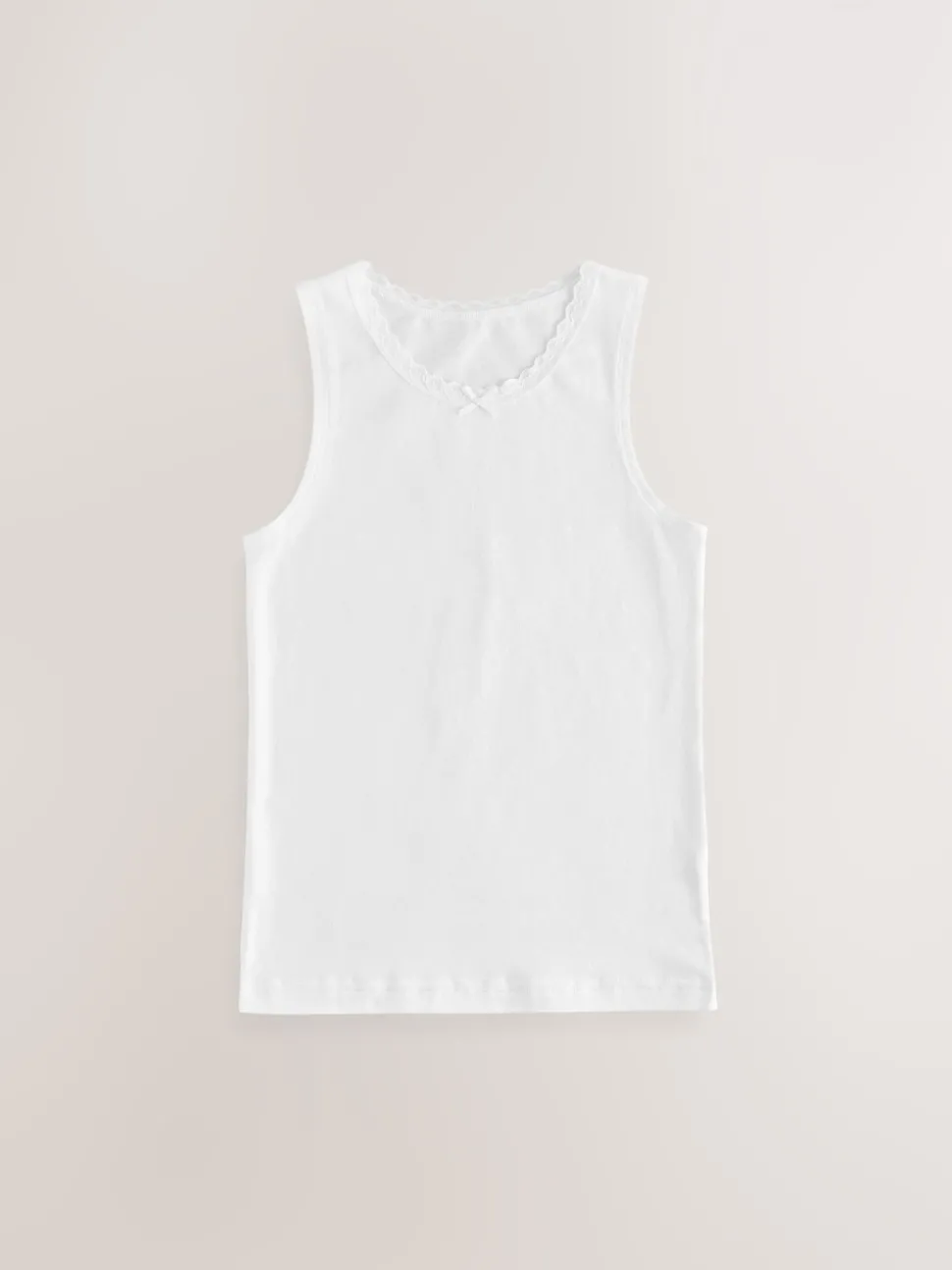 White 3 Pack Lace Trim Vest (1.5-16yrs)