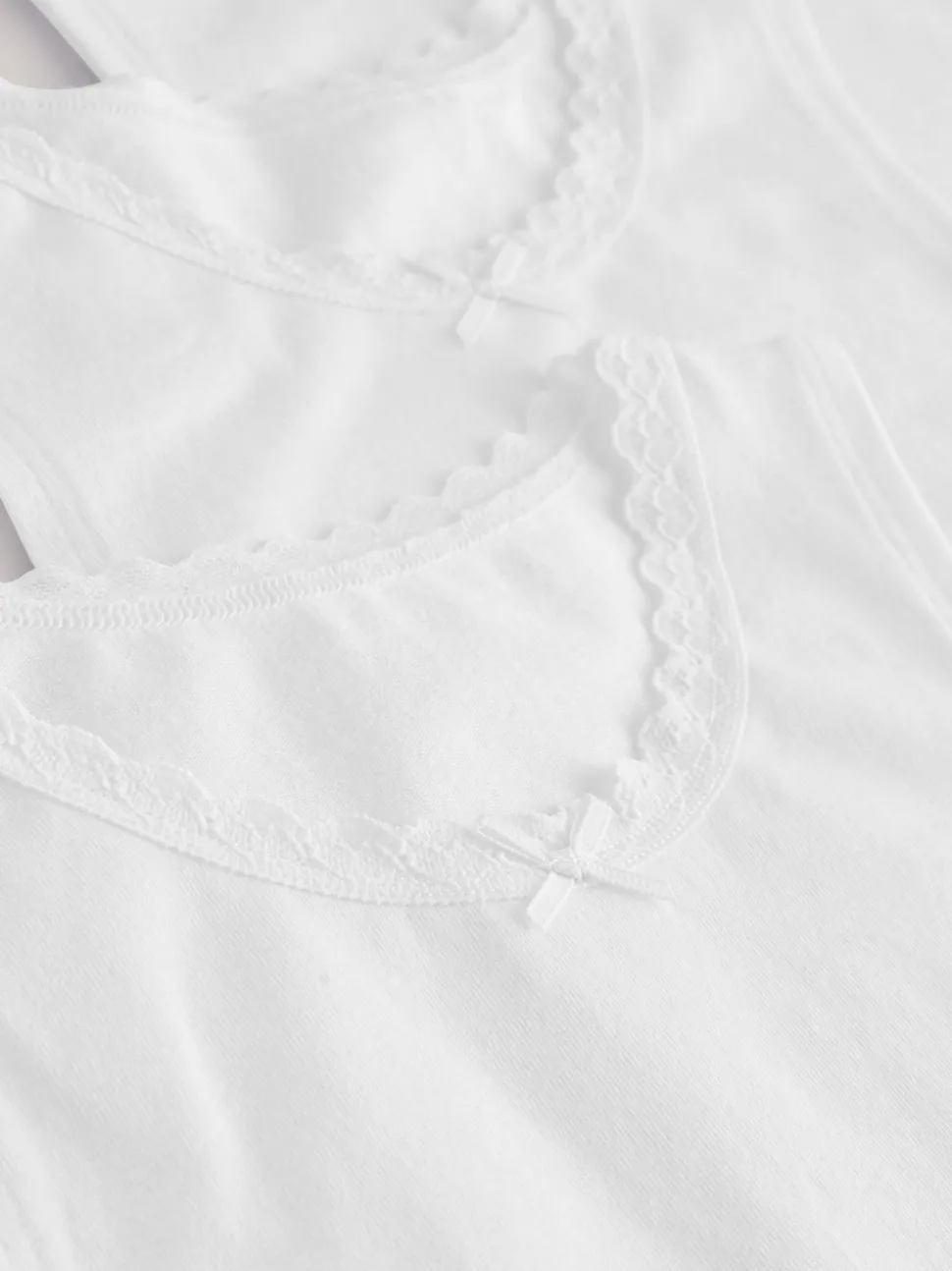 White 3 Pack Lace Trim Vest (1.5-16yrs)