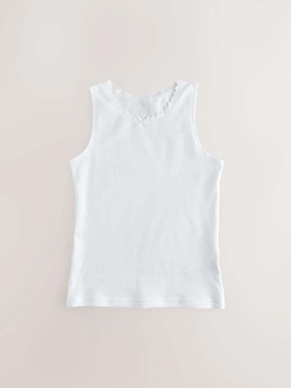 White 5 Pack Lace Trim Vest (1.5-16yrs)