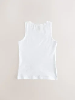 White 5 Pack Lace Trim Vest (1.5-16yrs)