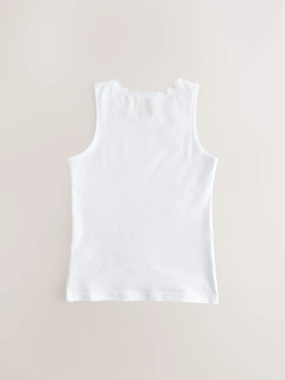 White 5 Pack Lace Trim Vest (1.5-16yrs)
