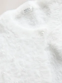 White Pearl Fluffy Occasion Shrug (3-16yrs)