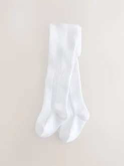 White Pelerine Baby Tights 2 Pack (0mths-2yrs)