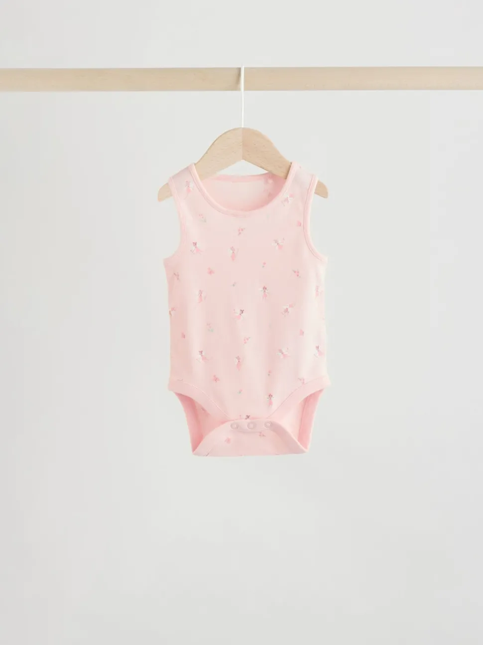 White/Pink 5 Pack Vest Baby Bodysuits