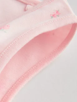 White/Pink 5 Pack Vest Baby Bodysuits