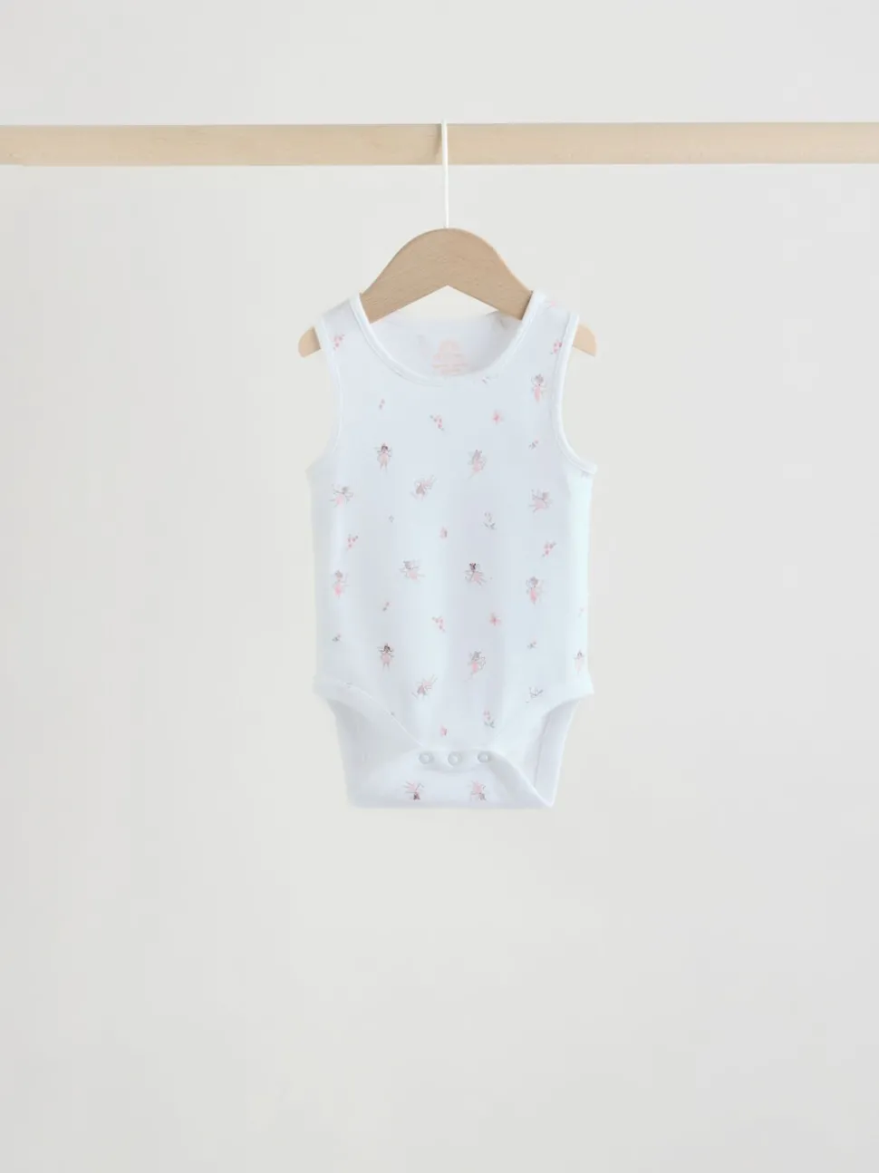 White/Pink 5 Pack Vest Baby Bodysuits