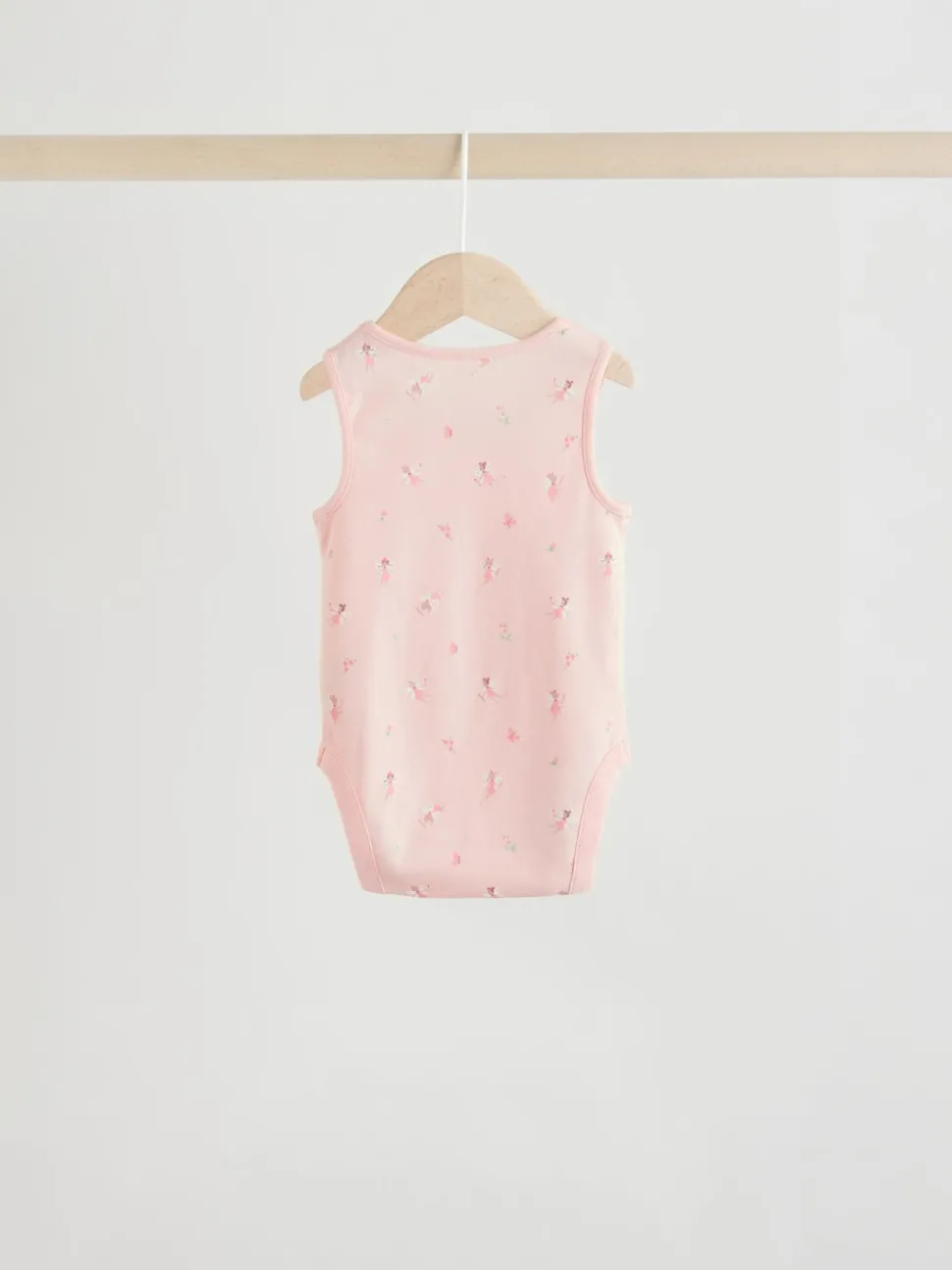 White/Pink 5 Pack Vest Baby Bodysuits