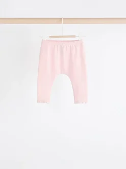 White/Pink Baby Leggings 4 Pack (0mths-2yrs)