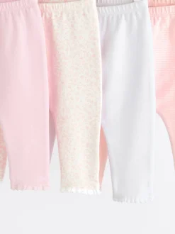 White/Pink Baby Leggings 4 Pack (0mths-2yrs)