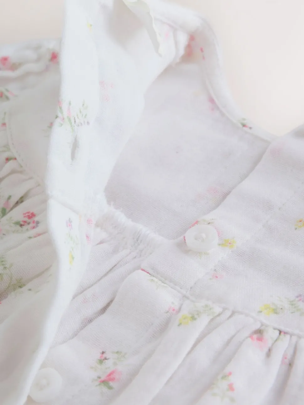 White/Pink Ditsy Baby Bloomer Rompers Set 2 Piece with Tights (0mths-3yrs)