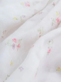 White/Pink Ditsy Baby Bloomer Rompers Set 2 Piece with Tights (0mths-3yrs)