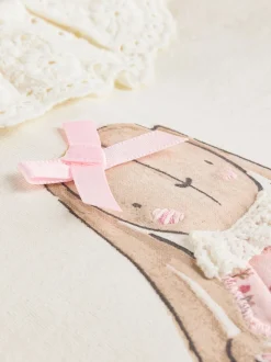 White/Pink/Bunny/Floral Baby Long Sleeve Top and Leggings Set (0mths-2yrs)